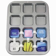 Picture of PME NON STICK12 CUP MINI SQUARE CAKE PAN 35 X 26.5 X 3CM